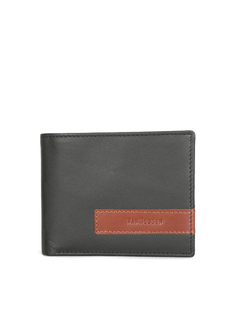 

Van Heusen Men Black Solid Two Fold Wallet