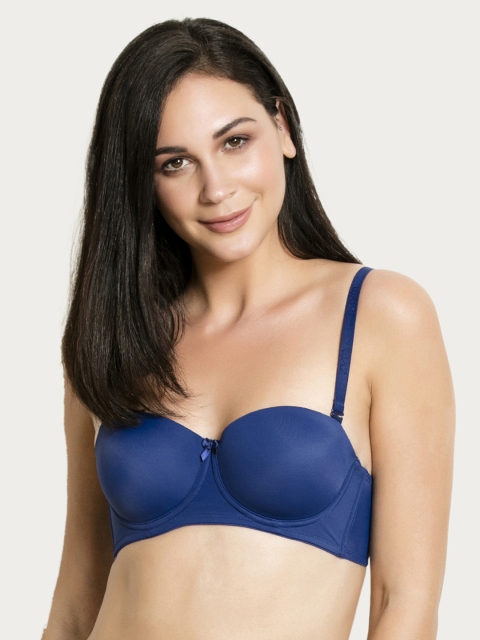 

Zivame Blue Solid Underwired Lightly Padded Demi Bra ZI1133COREZBLUE