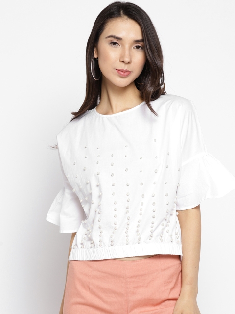 

Madame Women White Embellished Top