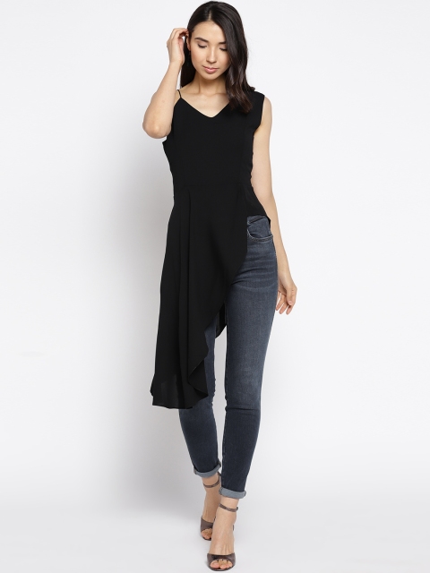

Madame Women Black Solid Longline Top
