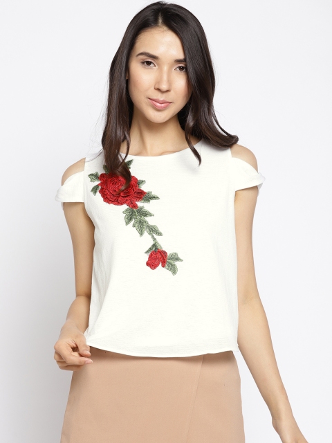 

Madame Women White Solid A-Line Top