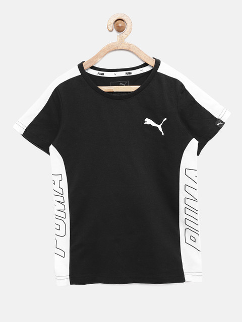

Puma Boys Black Solid Round Neck T-shirt