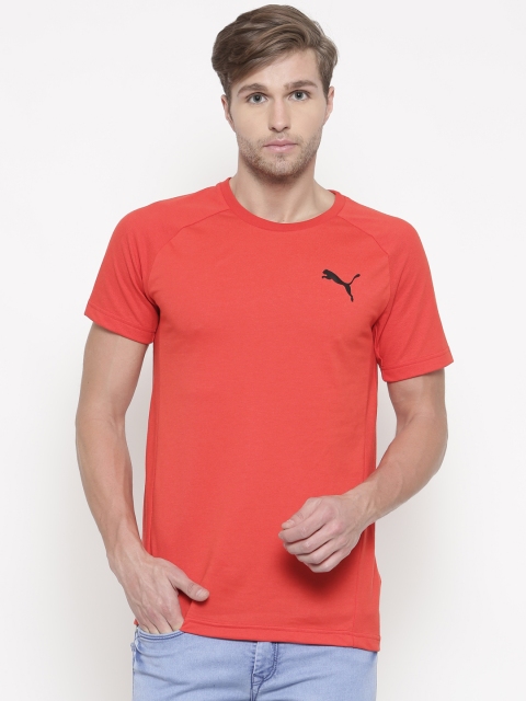 

Puma Men Red Evostripe Move Round-Neck T-shirt