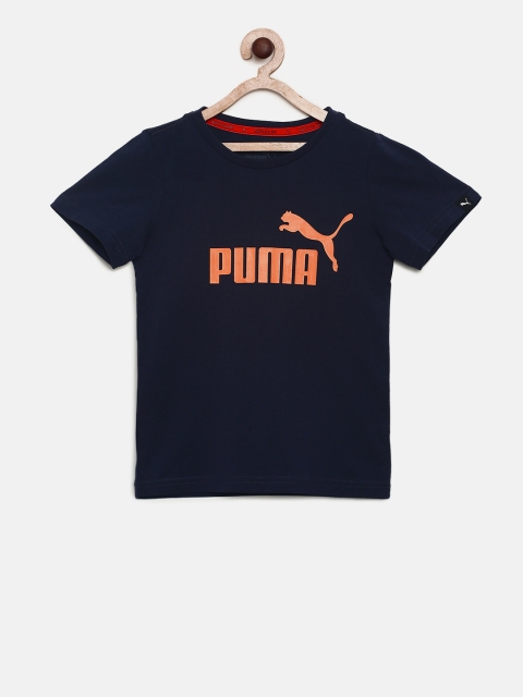 

Puma Boys Navy Blue Printed ESS No.1 T-shirt