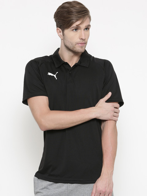 

Puma Men Black Solid Polo Collar T-shirt