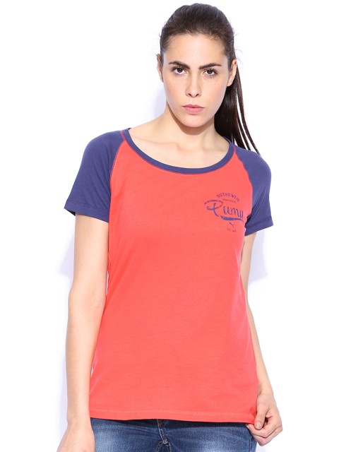 

Puma Women Coral Red T-shirt
