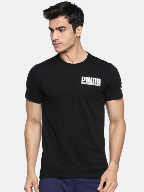 

Puma Men Black Solid Round Neck T-shirt
