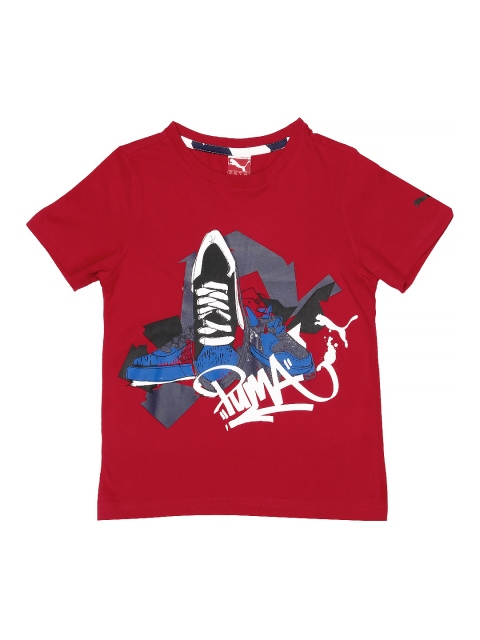 

Puma Boys Red Printed Round Neck T-shirt