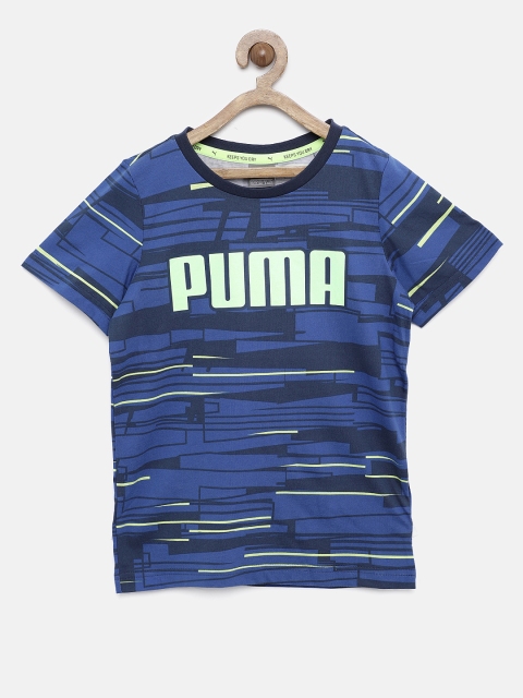 

Puma Boys Blue Printed Round Neck T-shirt