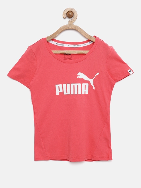 

Puma Girls Pink Solid Round Neck T-shirt