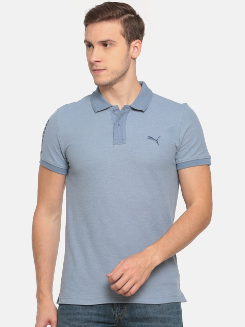 

Puma Men Blue Contrast Heather Polo T-shirt