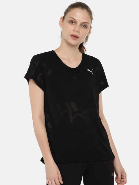 

Puma Women Black Solid Round Neck Relaxed Fit T-shirt