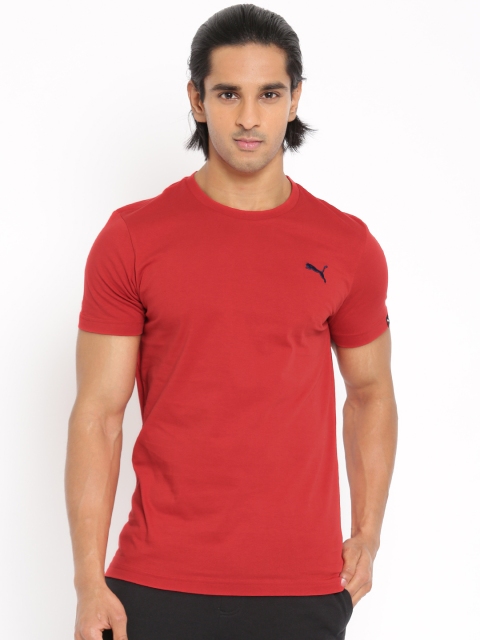 

Puma Men Red Solid ESS Round Neck T-shirt