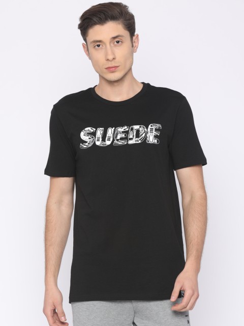 

Puma Men Black Printed Suede Celebration T-shirt