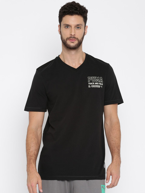 

Puma Men Black Solid STYLE ATHL T-Shirt