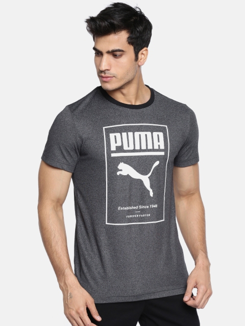 

Puma Men Charcoal Printed Round Neck T-shirt