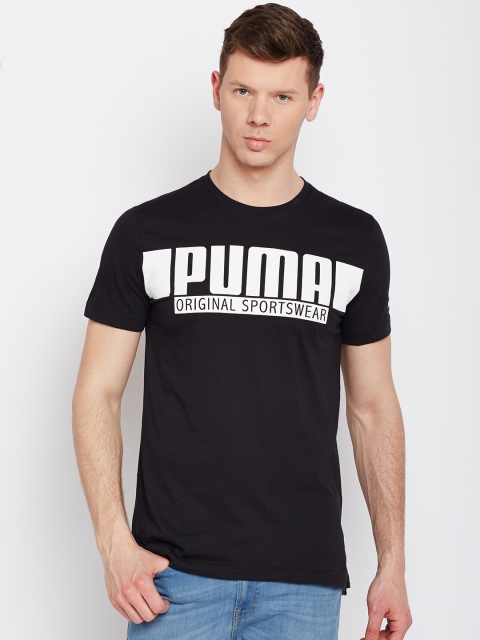 

Puma Men Black Printed Round Neck T-shirt