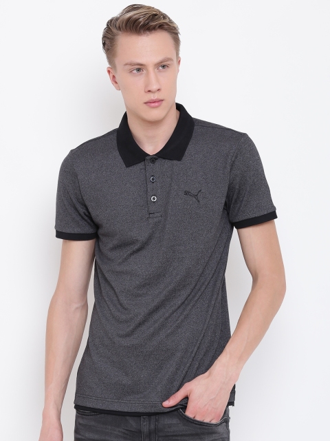 

Puma Men Charcoal Solid Polo Collar T-shirt