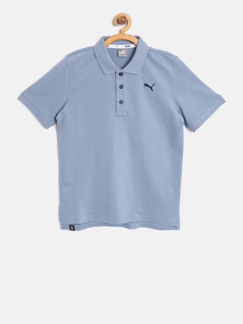 

Puma Boys Blue Solid ESS Pique Polo Collar T-shirt