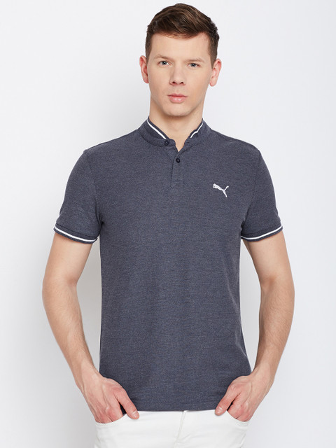

Puma Men Charcoal Solid Polo Collar T-shirt