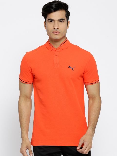 

Puma Men Orange Solid High Neck T-shirt