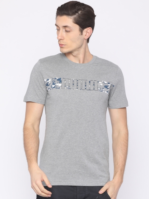 

Puma Men Grey Melange Slim Fit Printed Active Hero T-shirt