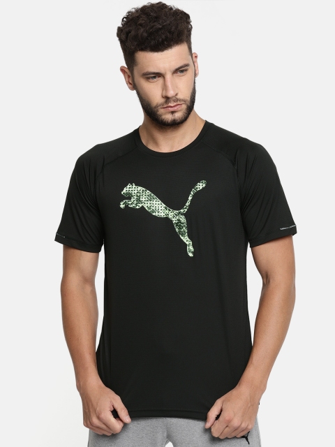 

Puma Men Black Core-Run Logo Printed Round Neck T-shirt