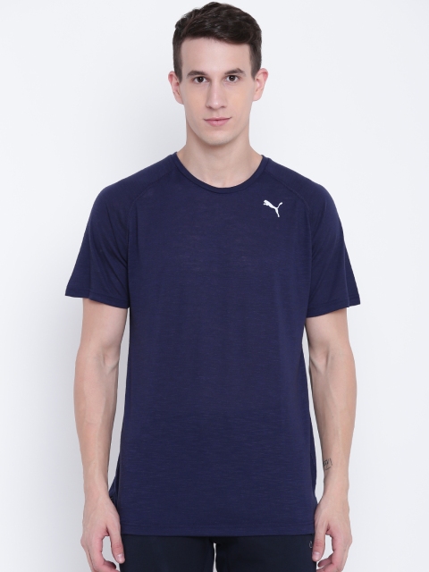 

Puma Men Navy Blue Solid Round Neck Energy Ess T-shirt