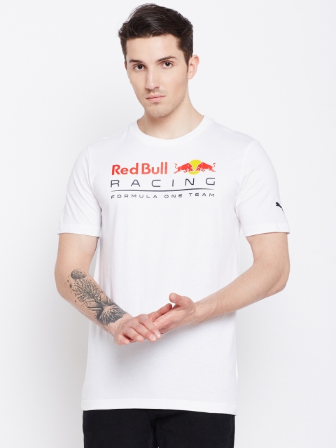 

Puma Men White RBR Logo Printed Round Neck T-shirt