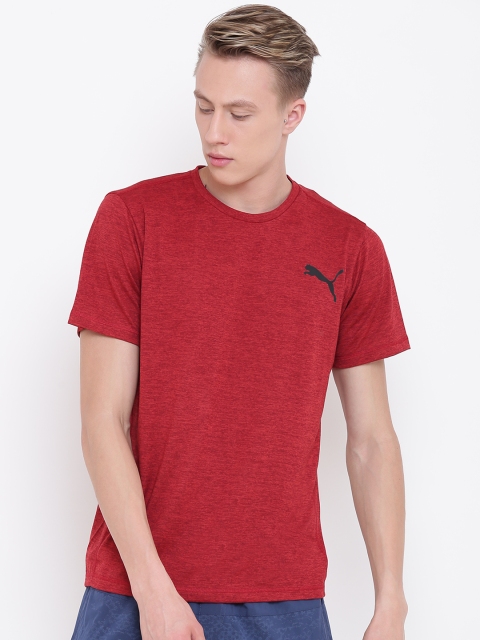 

Puma Men Maroon Essential Puretech Solid Round Neck T-shirt
