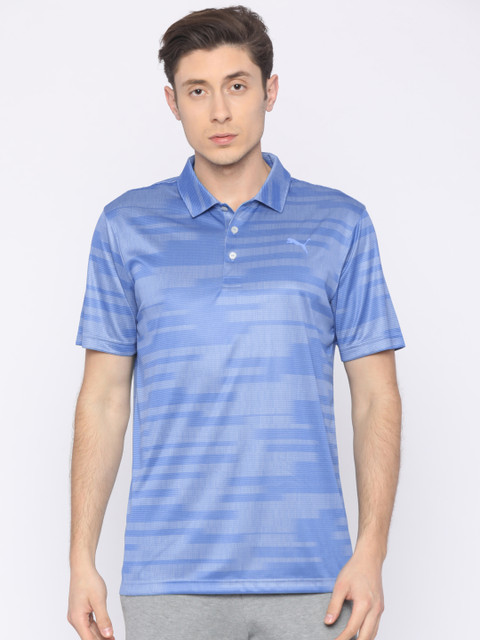 

Puma Men Blue & Grey Printed PWRCOOLBlur T-shirt
