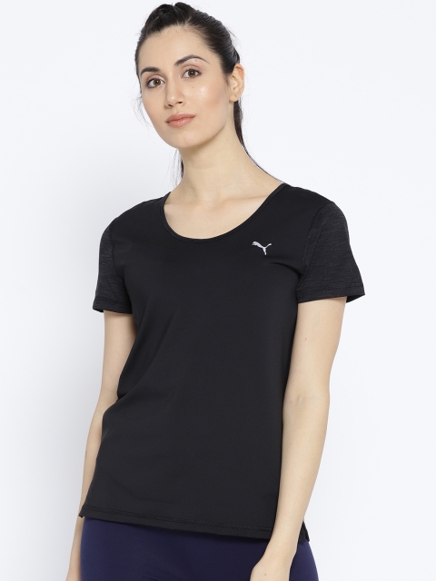 

Puma Women Black Layer Solid Round Neck T-shirt