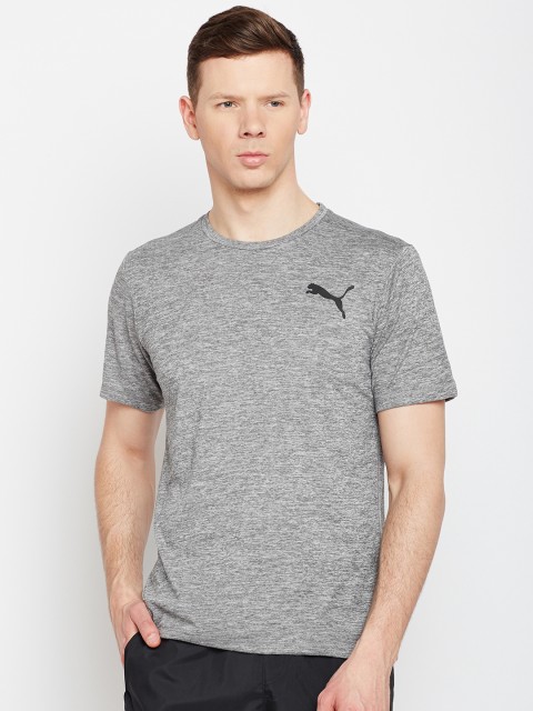 

Puma Men Grey Solid ESSENTIAL PURETECH HEATHER T T-shirt