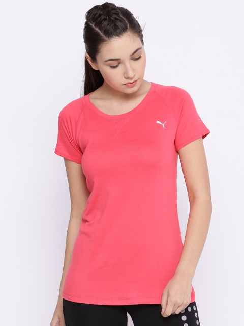 

Puma Women Pink Solid Epic SS Tee W Round Neck T-shirt