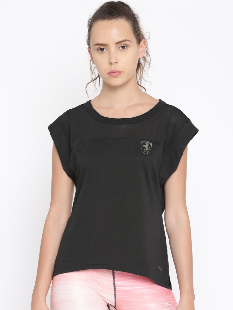 

Puma Women Black Solid Ferrari Small Shield T-shirt