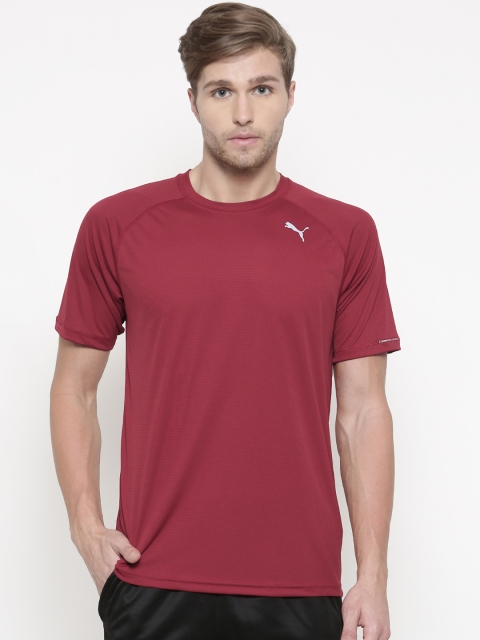

Puma Men Maroon Self-Design Core-Run S S T-shirt