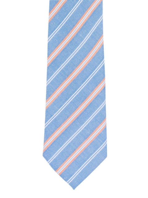 

The Tie Hub Blue & Orange Striped Skinny Tie