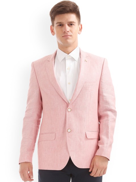 

Arrow Men Pink Solid Single-Breasted Formal Blazer