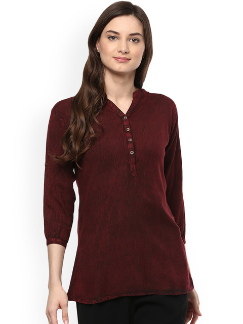 

Mayra Women Maroon Solid Top