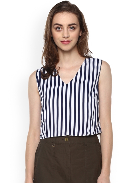 

Mayra Women Navy Blue Striped Top