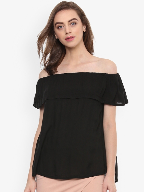 

Mayra Women Black Solid A-Line Top