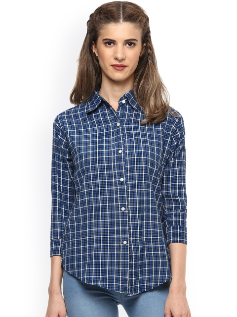 

Mayra Women Blue Checked Casual Shirt