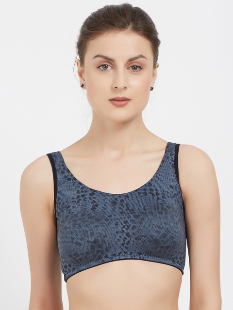 

Libertina Grey Printed Non-Wired Lightly Padded Sports Bra SB01