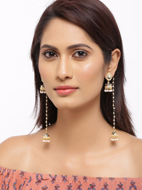 

Voylla Gold-Toned Contemporary Jhumkas