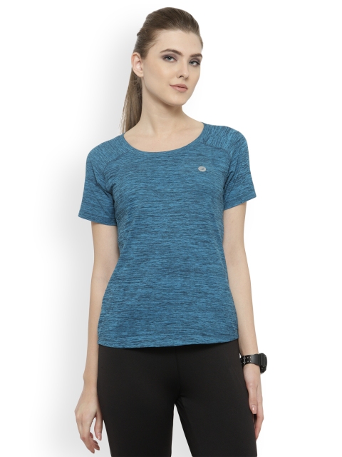

BUKKUM Women Blue Solid Round Neck T-shirt