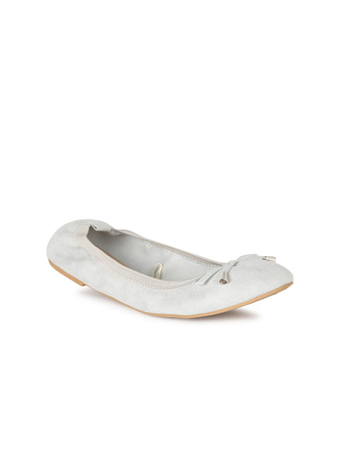 

People Women Grey Solid Canvas Ballerinas