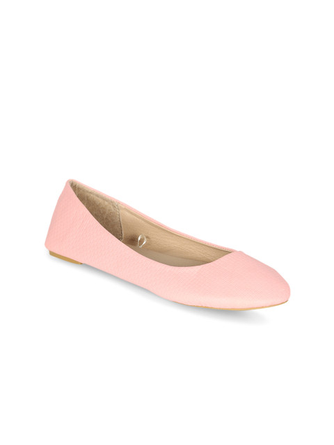 

People Women Pink Solid Synthetic Leather Ballerinas