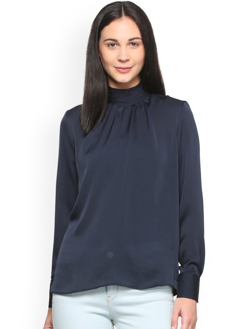 

Van Heusen Woman Navy Blue Solid Top
