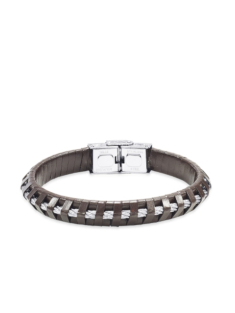 

Peora Brown Leather Contemporary Bracelet