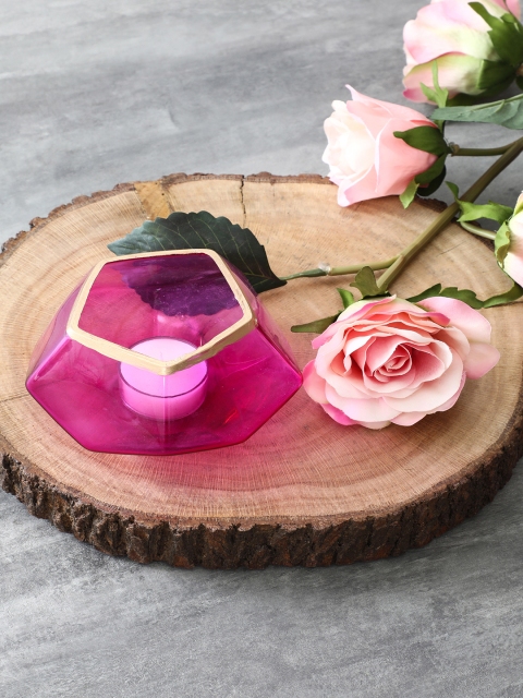 

Pure Home and Living Set of 4 Pink Pentagon Tea Light Candle Holders